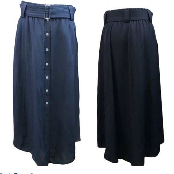 A.L.C. Dresses & Skirts - A.L.C belted silk navy skirt